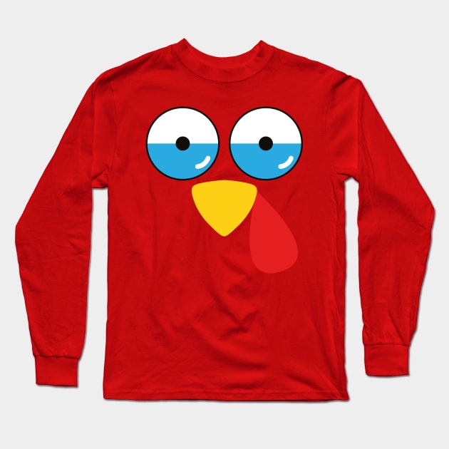 Turkey Face Costume T-Shirt Long Sleeve T-Shirt by SusurrationStudio